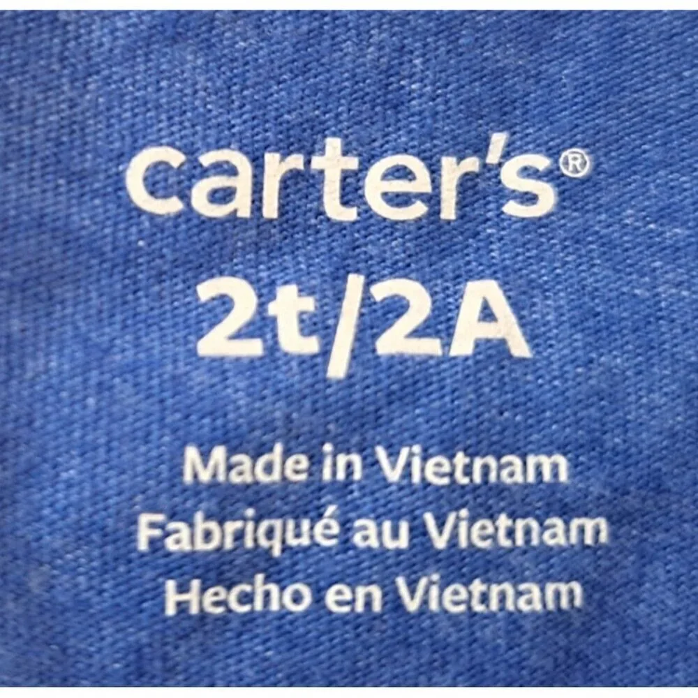 Carter's Boys 2T Multicolor Vehicles Blue Long Sleeve T-Shirt